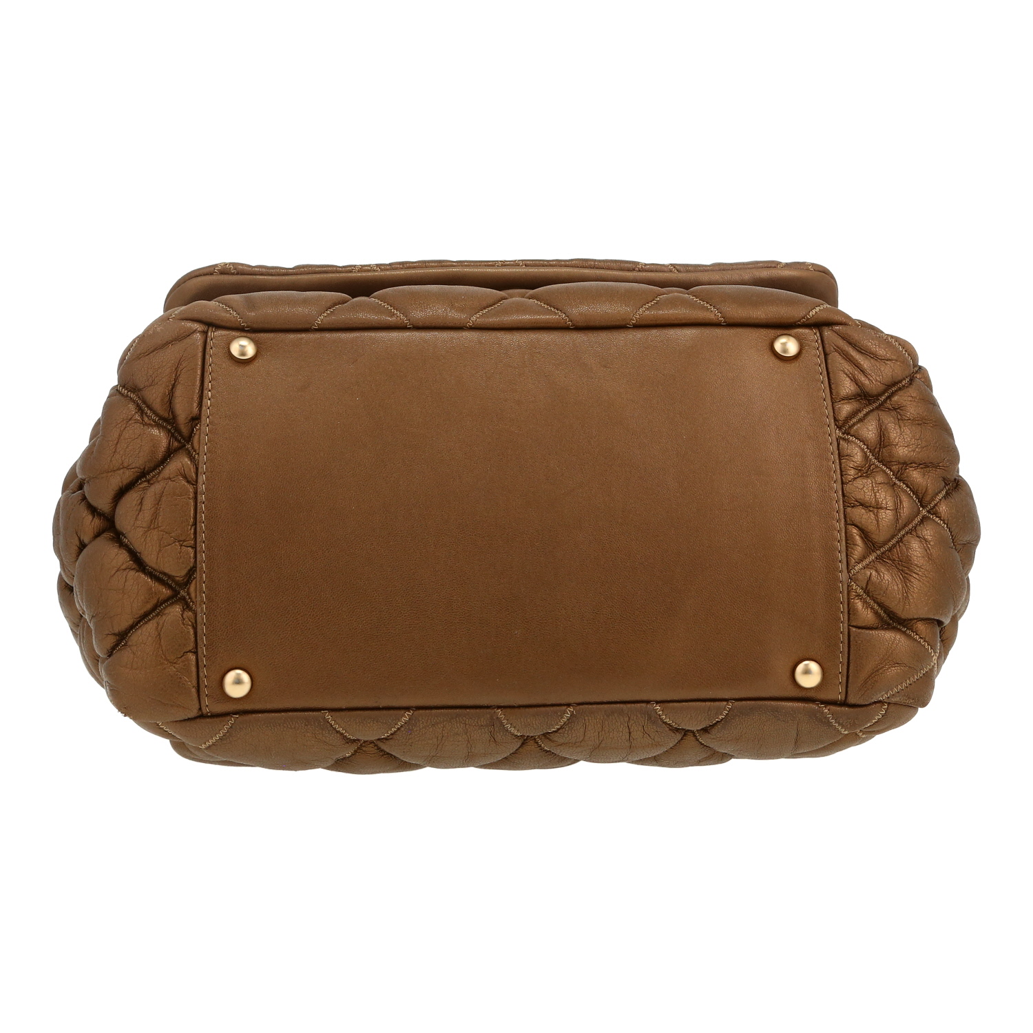 Bolso de mano Chanel  Bubble en cuero acolchado bronce - Detail D1