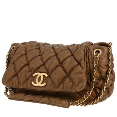 Chanel  Bubble handbag  in bronze quilted leather