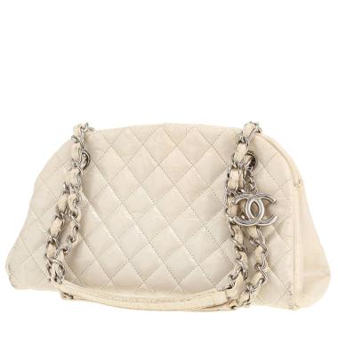 Bolso de mano Chanel  Mademoiselle en charol acolchado blanco
