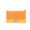Sac bandoulière Chanel  Mini Timeless en cuir matelassé jaune rose et orange - 360 thumbnail
