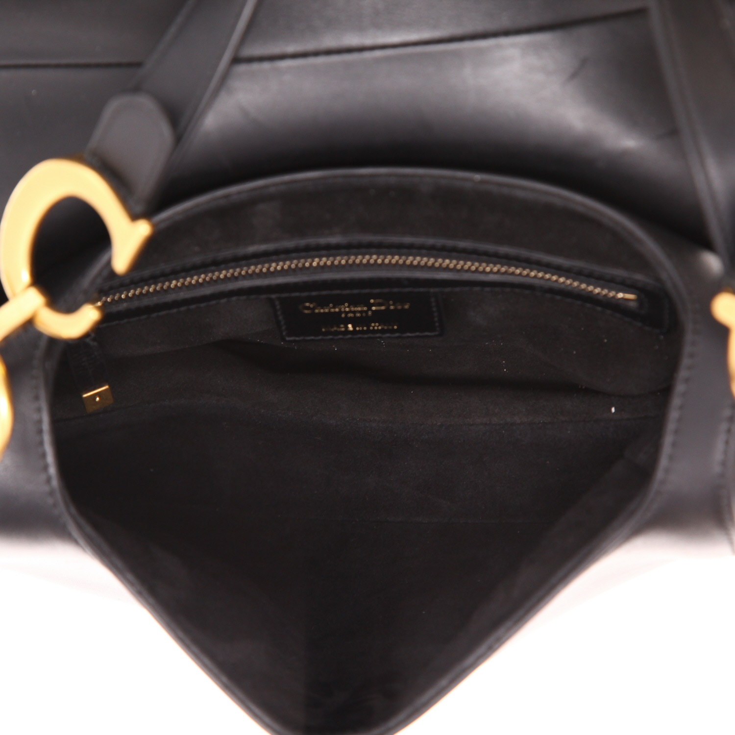 Sac à main Dior  Saddle en cuir noir - Detail D3