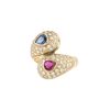 Vintage  ring in yellow gold, sapphire, ruby and diamonds - 00pp thumbnail