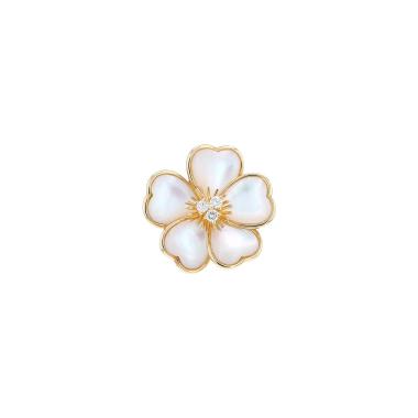 Spilla Van Cleef & Arpels  in oro giallo, madreperla e diamanti