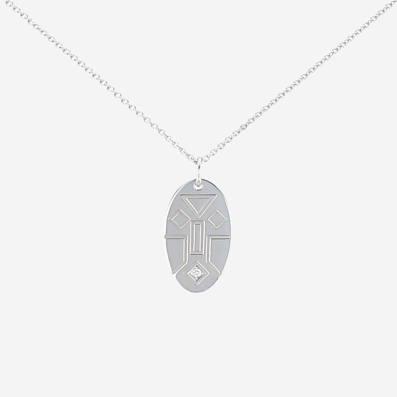 Collar De Beers Talisman de oro blanco y diamante