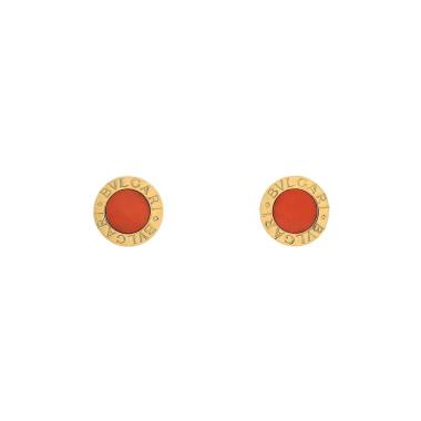 Pendientes Bulgari Bulgari Bulgari de oro amarillo y coral