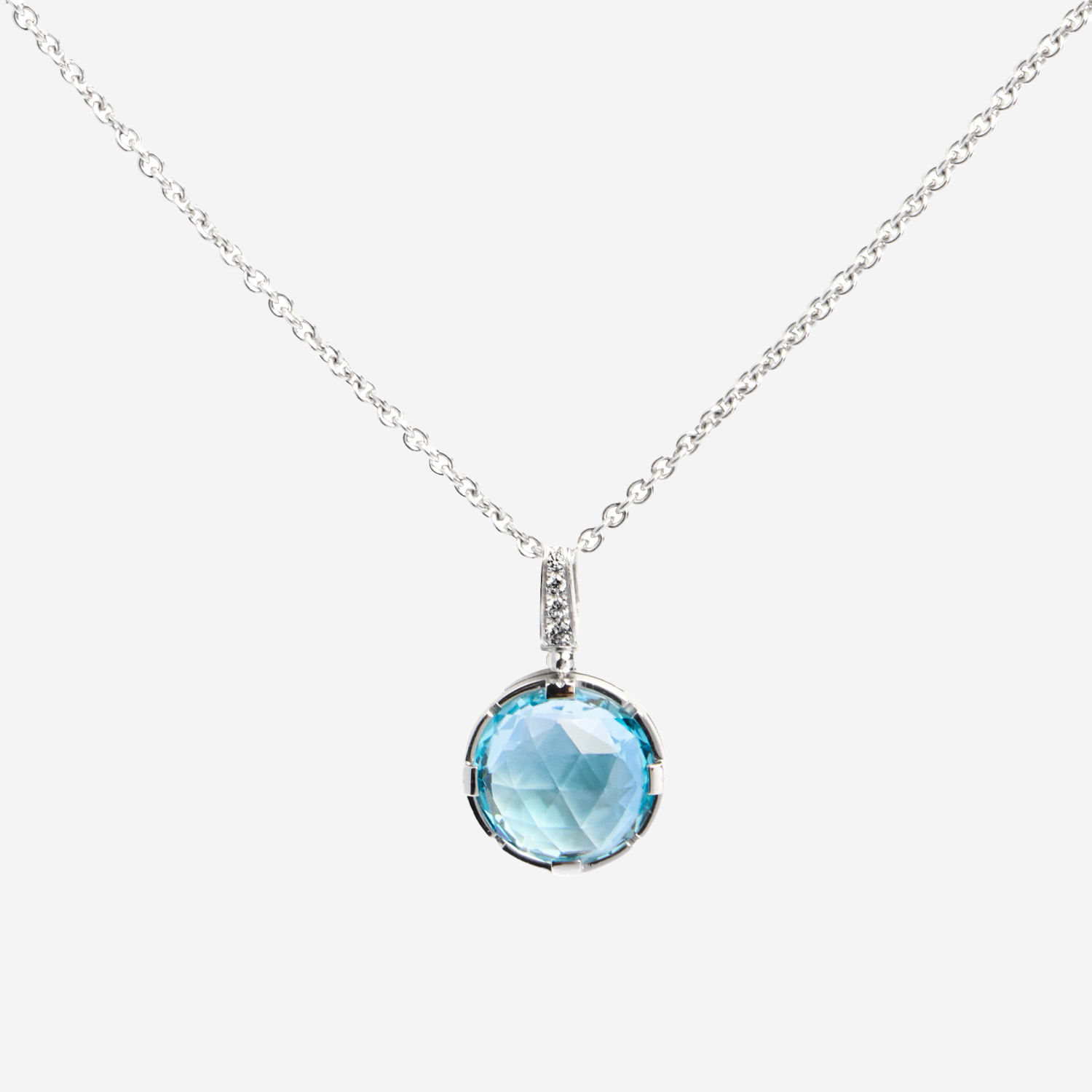 Bulgari Parentesi Cocktail necklace in white gold, topaz and diamonds