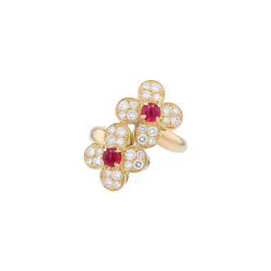 Bague Van Cleef 
Arpels  en or jaune, diamants et rubis