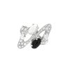 Bague Bulgari Elisia en or blanc, diamants, pierre de lune et onyx - 360 thumbnail