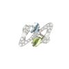 Bulgari Elisia ring in white gold, diamonds, peridot and topaz - 360 thumbnail