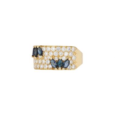 Bague Van Cleef & Arpels  en or jaune, diamants et saphirs