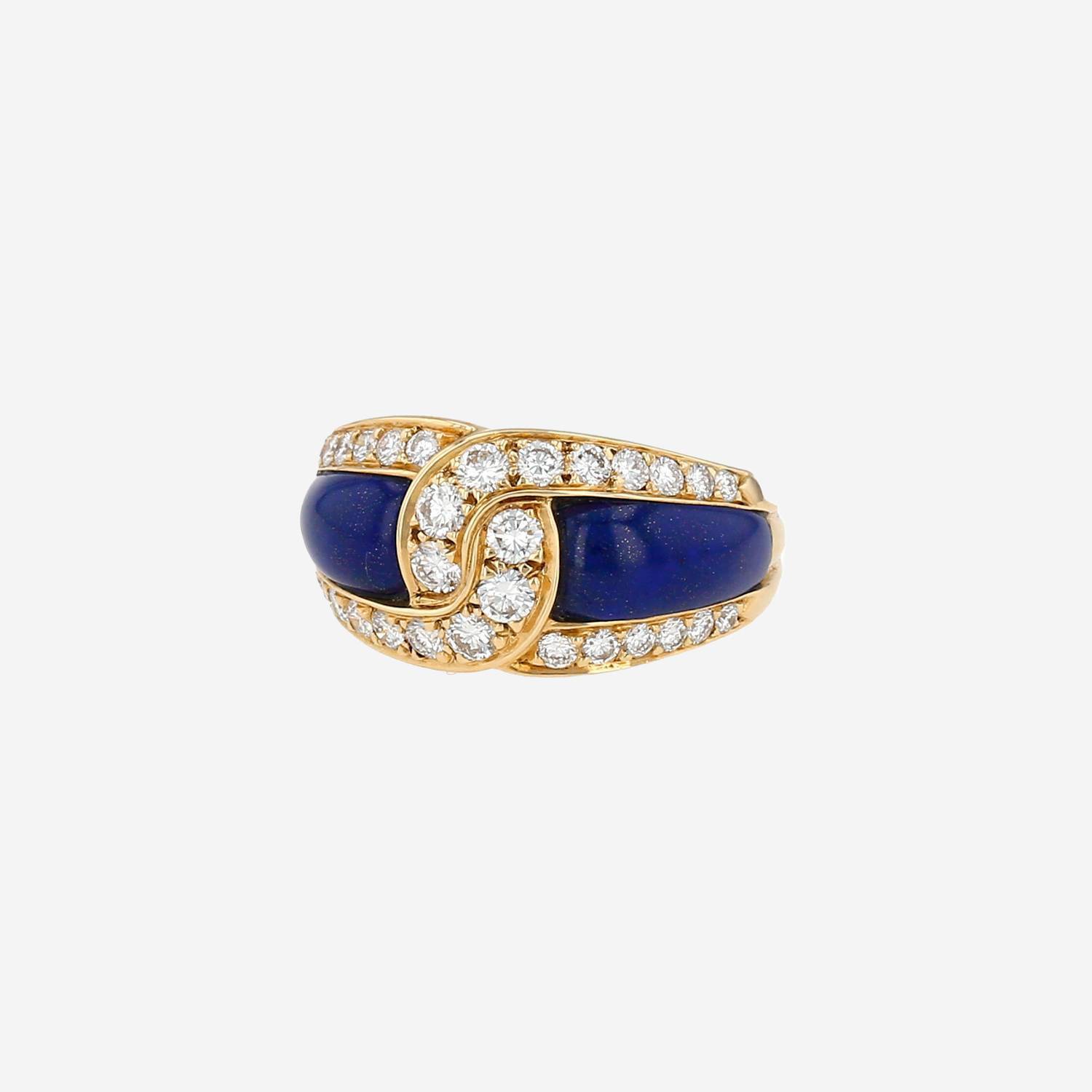 Bague années 90 Van Cleef 
Arpels  en or jaune, lapis-lazuli et diamants