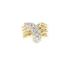 Vintage  ring in yellow gold and diamonds - 360 thumbnail