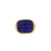 Vintage  signet ring in 14 carats yellow gold and lapis-lazuli - 360 thumbnail