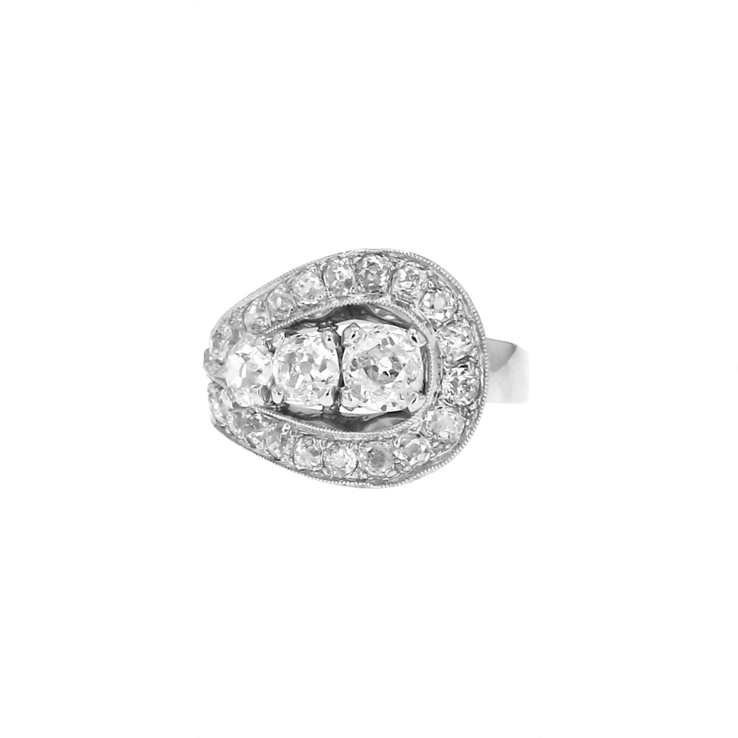 Sortija Vintage  de platino y diamantes - 00pp