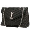 Saint Laurent  Loulou medium model  shoulder bag  in black chevron quilted leather - 00pp thumbnail