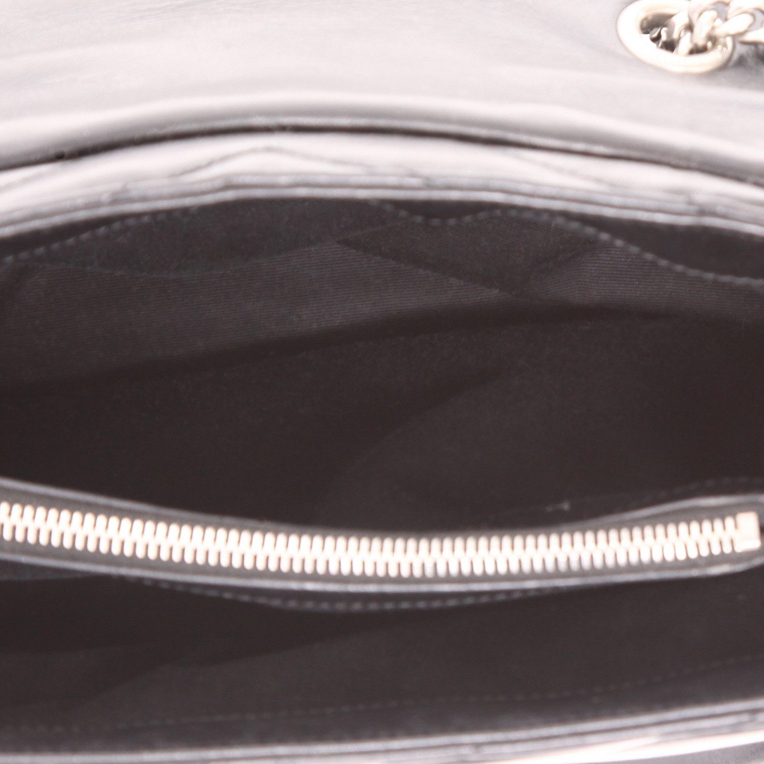 Borsa a tracolla Saint Laurent  Loulou modello medio  in pelle trapuntata a zigzag nera - Detail D3