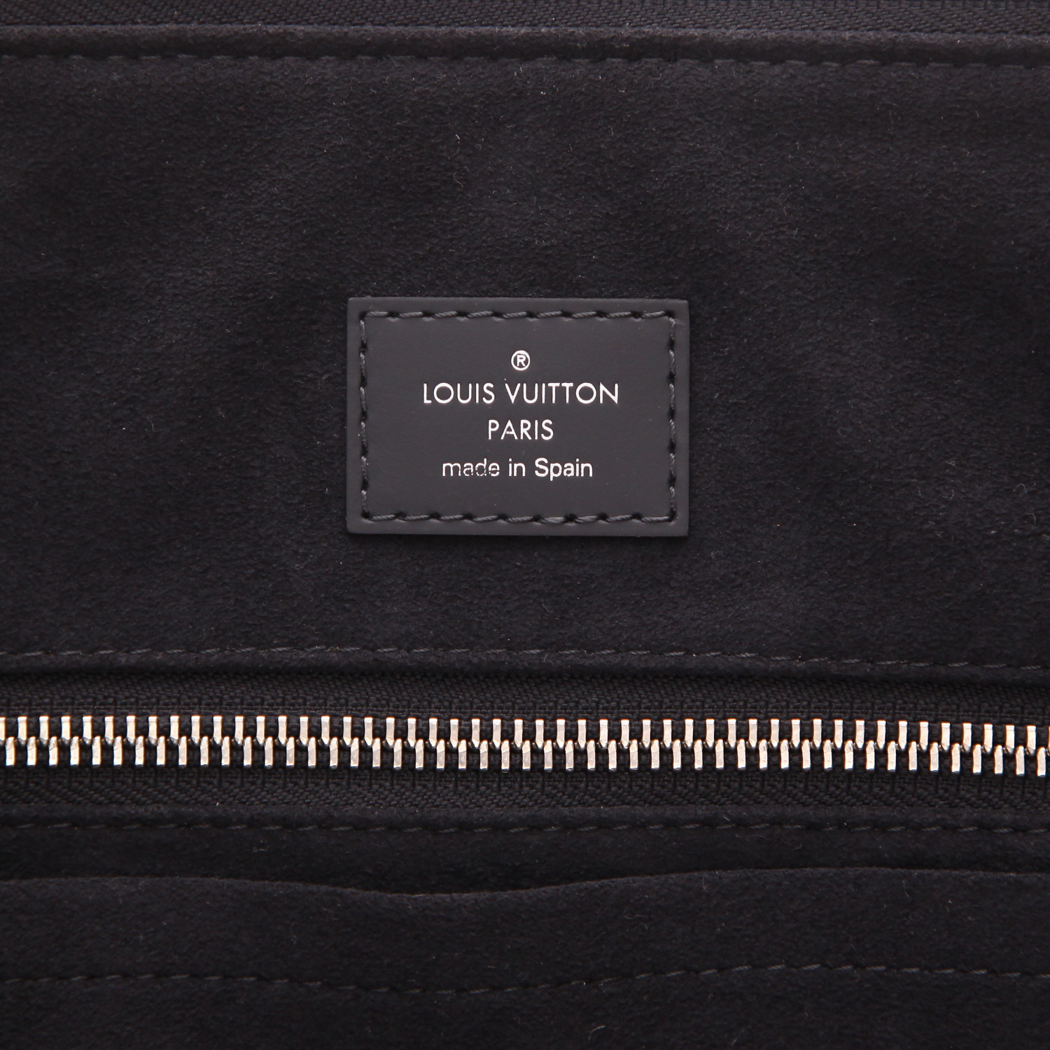 Porte-documents Louis Vuitton  Greenwich en toile damier bleu-foncé et cuir noir - Detail D2
