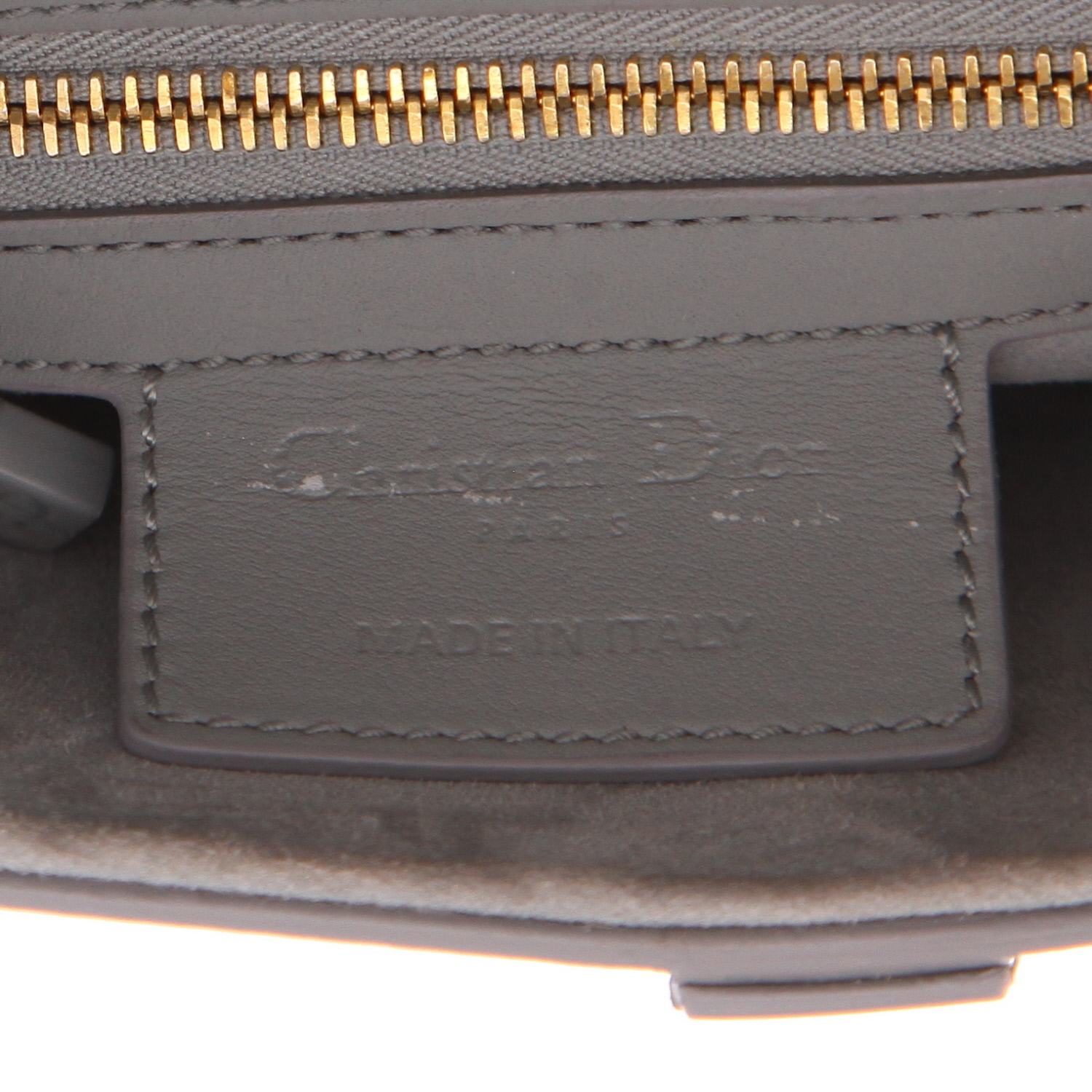 Dior  Saddle handbag  in ultra mat grey leather - Detail D2