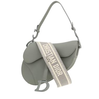 Dior  Saddle handbag  in grey smooth leather