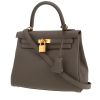 Bolso de mano Hermès  Kelly 25 cm en cuero togo gris estaño - 00pp thumbnail