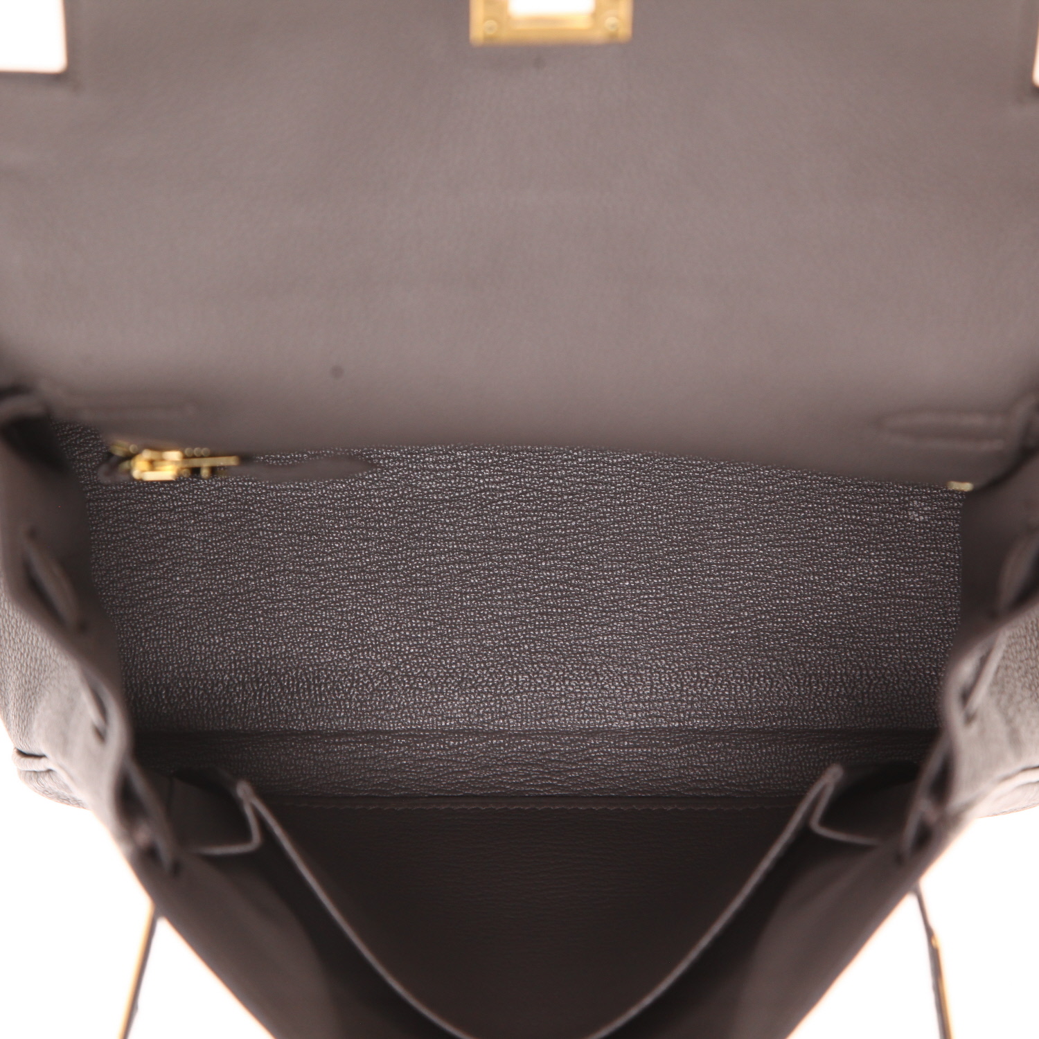 Hermès  Kelly 25 cm handbag  in grey togo leather - Detail D3