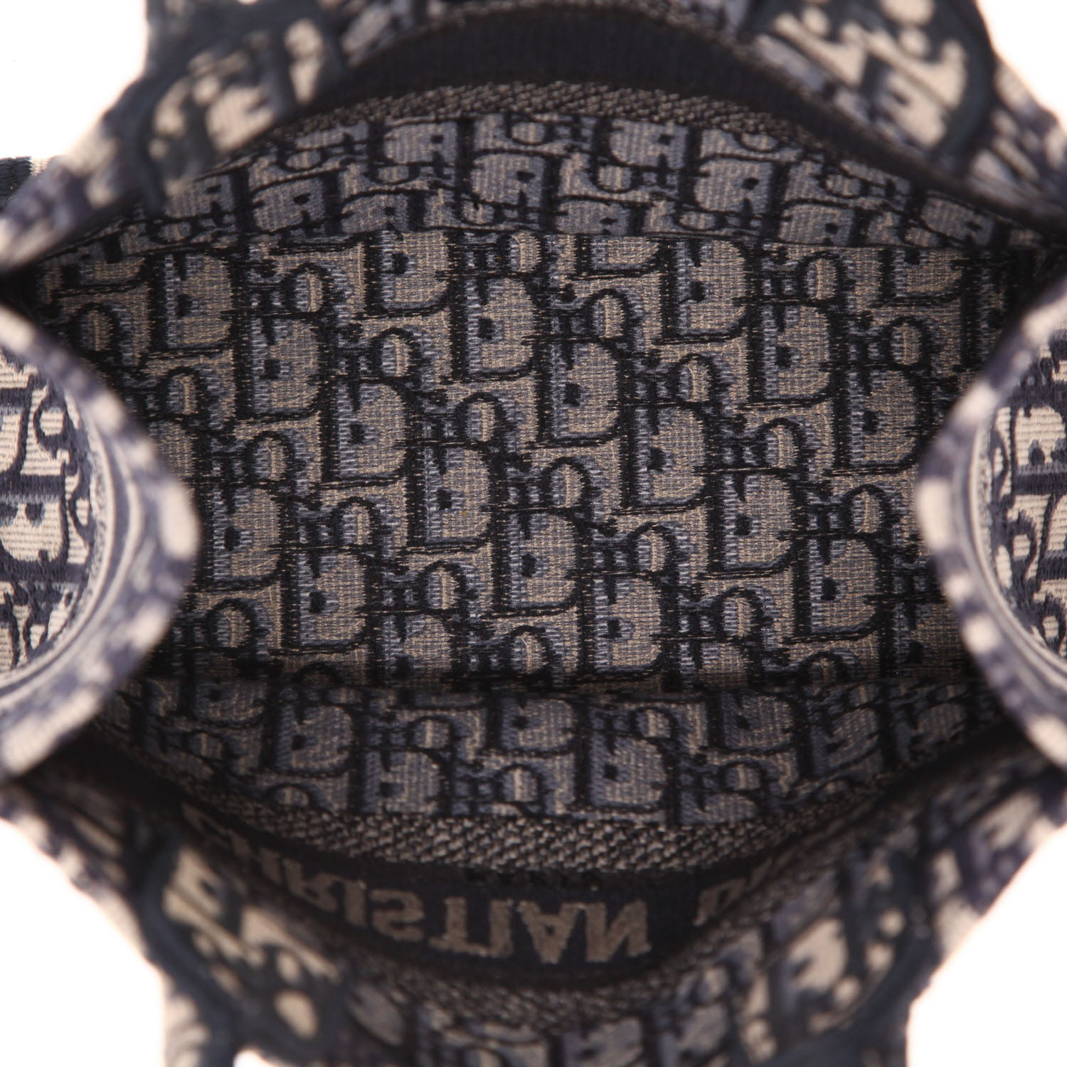 Shopping bag Dior  Book Tote modello piccolo  in tessuto a monogramma Oblique blu e beige - Detail D3