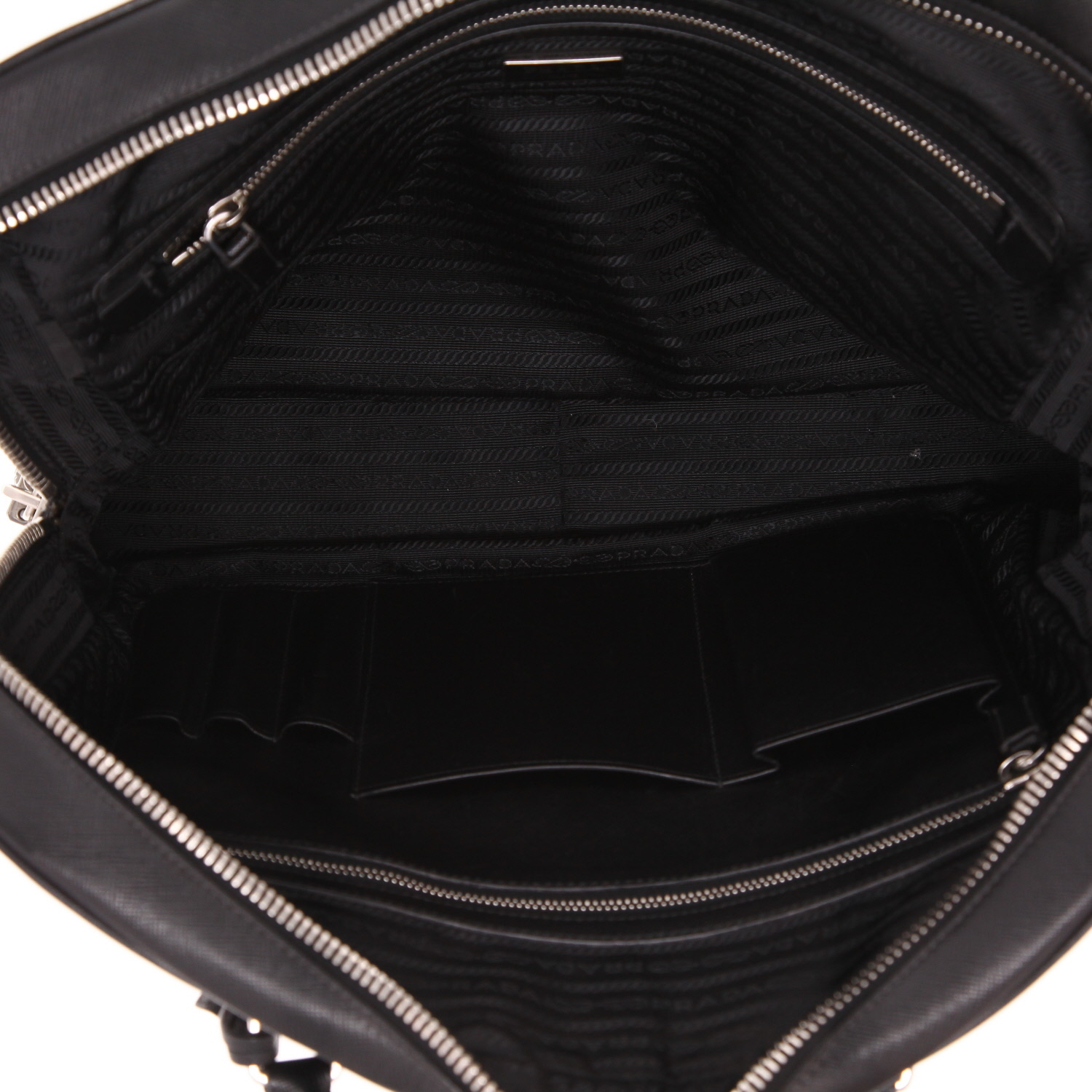 Borsa portadocumenti Prada   in pelle nera - Detail D3