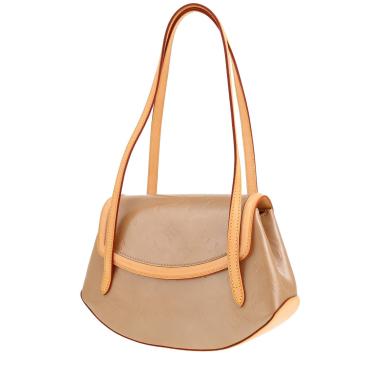 Borsa Louis Vuitton  Biscayne in pelle verniciata monogram beige e pelle naturale