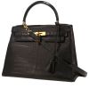 Sac à main Hermès  Kelly 28 cm en crocodile porosus noir - 00pp thumbnail