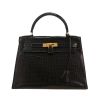 Sac à main Hermès  Kelly 28 cm en crocodile porosus noir - 360 thumbnail