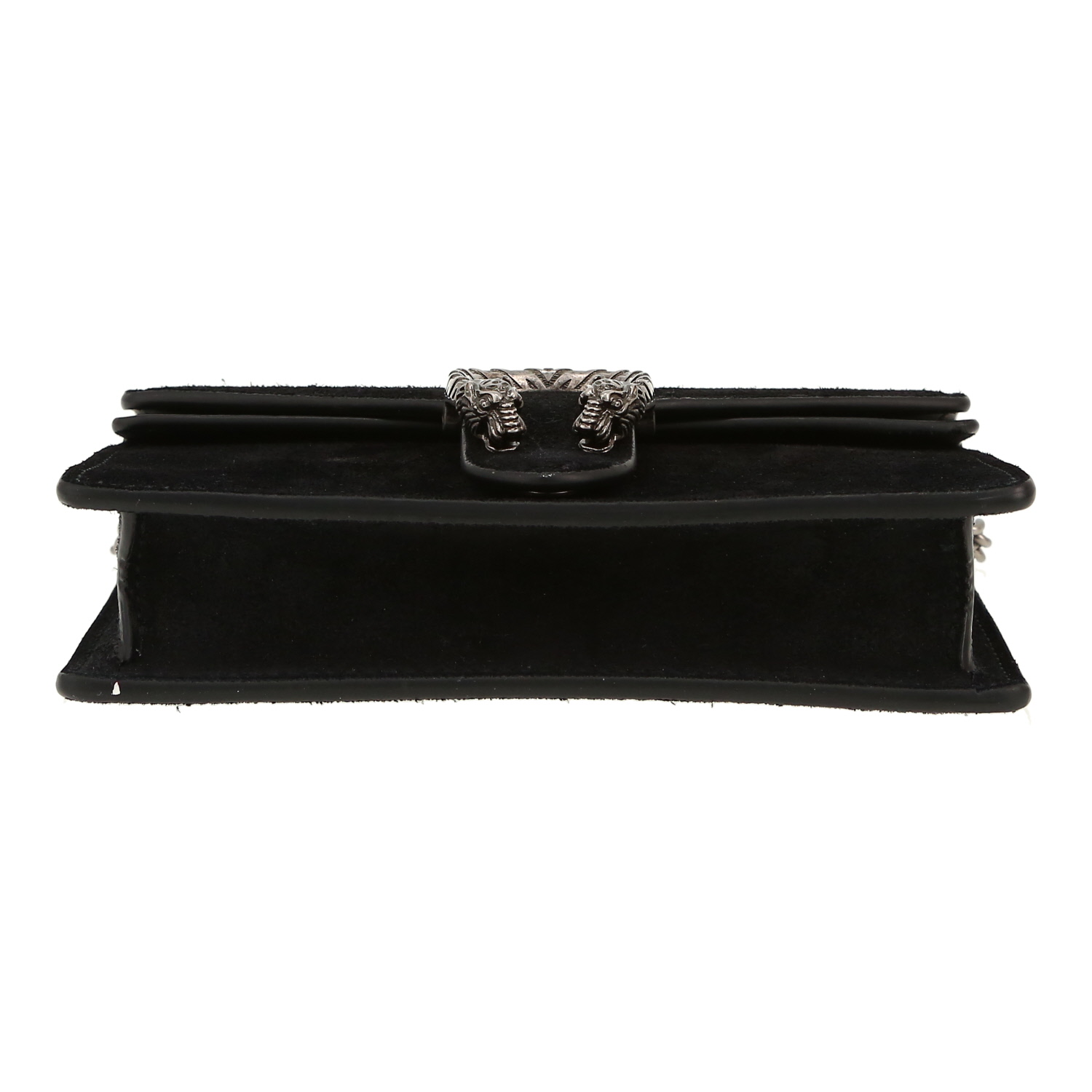 Sac bandoulière Gucci  Dionysus en Veau velours noir et cuir noir - Detail D1