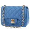 Borsa a tracolla Chanel  Mini Carré in pelle trapuntata blu - 00pp thumbnail