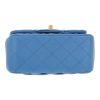 Chanel  Mini Carré shoulder bag  in blue quilted leather - Detail D1 thumbnail