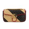 Bolso bandolera Gucci  GG Marmont en cuero acolchado negro y beige - 360 thumbnail