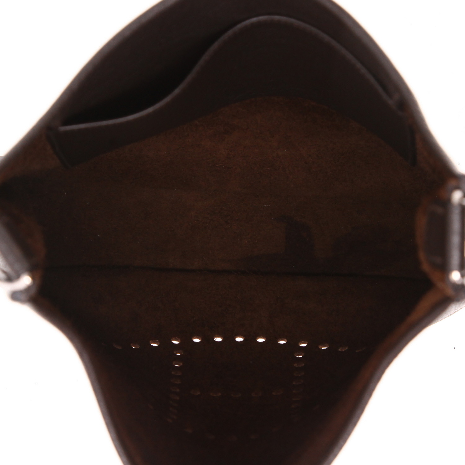 Hermès  Evelyne shoulder bag  in brown leather taurillon clémence - Detail D3