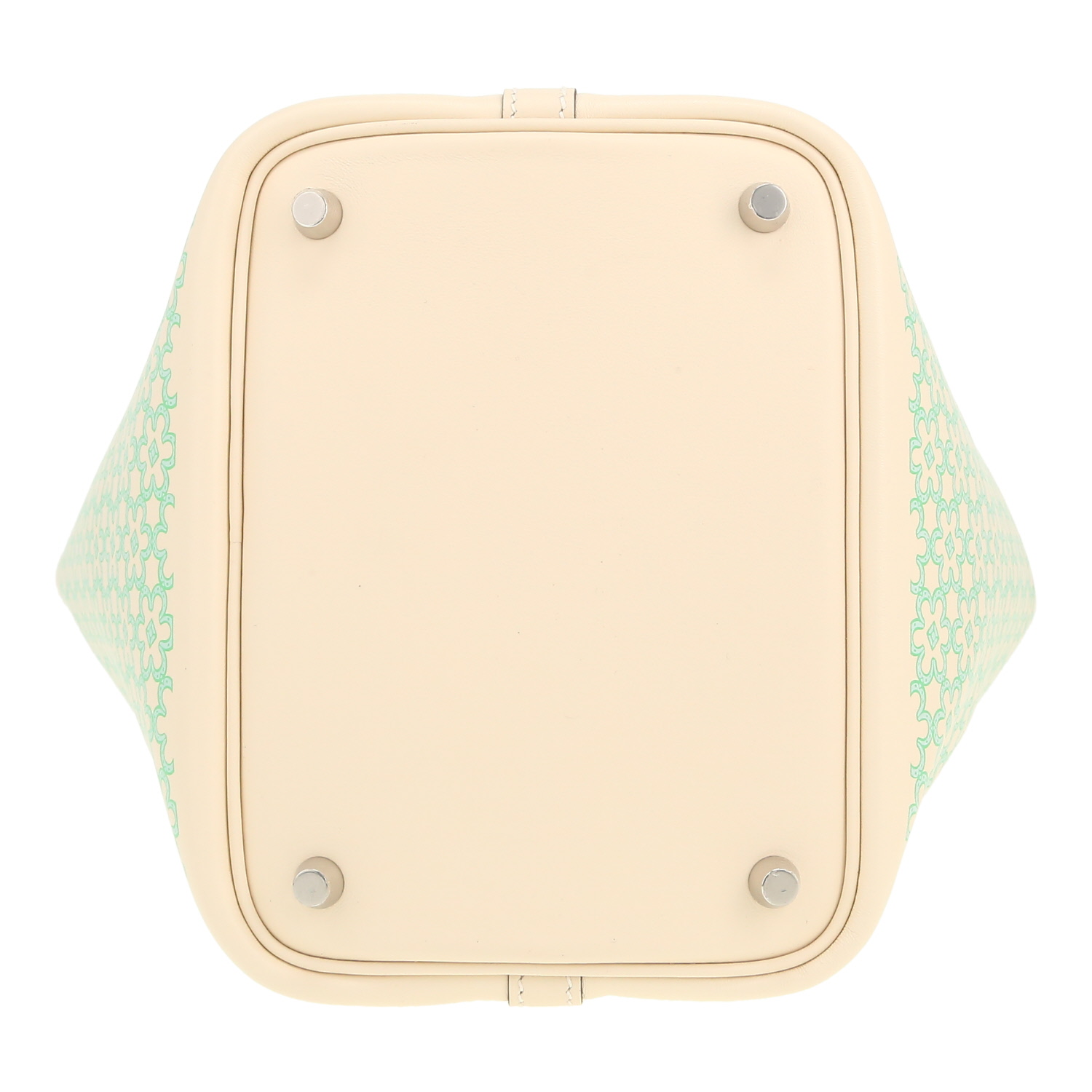 Sac à main Hermès  Picotin Lock Lucky Daisy en cuir Swift Nata et vert - Detail D1