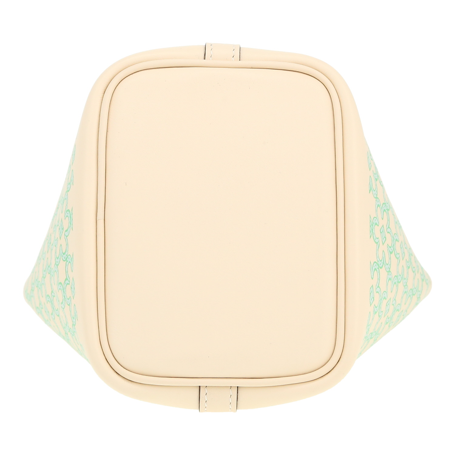 Bolso de mano Hermès Picotin Lock en cuero swift Nata y verde - Detail D1