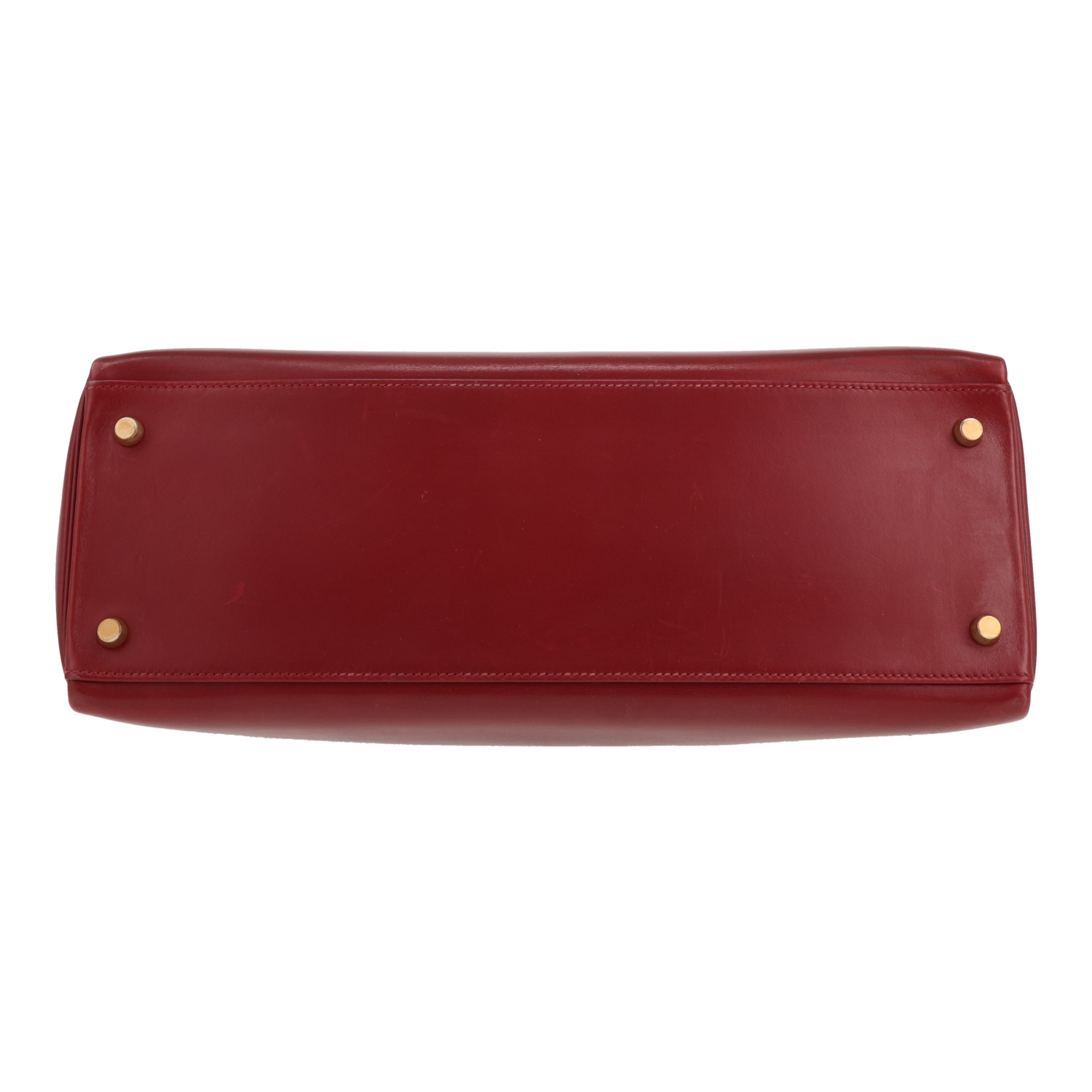 Borsa Hermès  Kelly 35 cm in pelle box rosso H - Detail D1