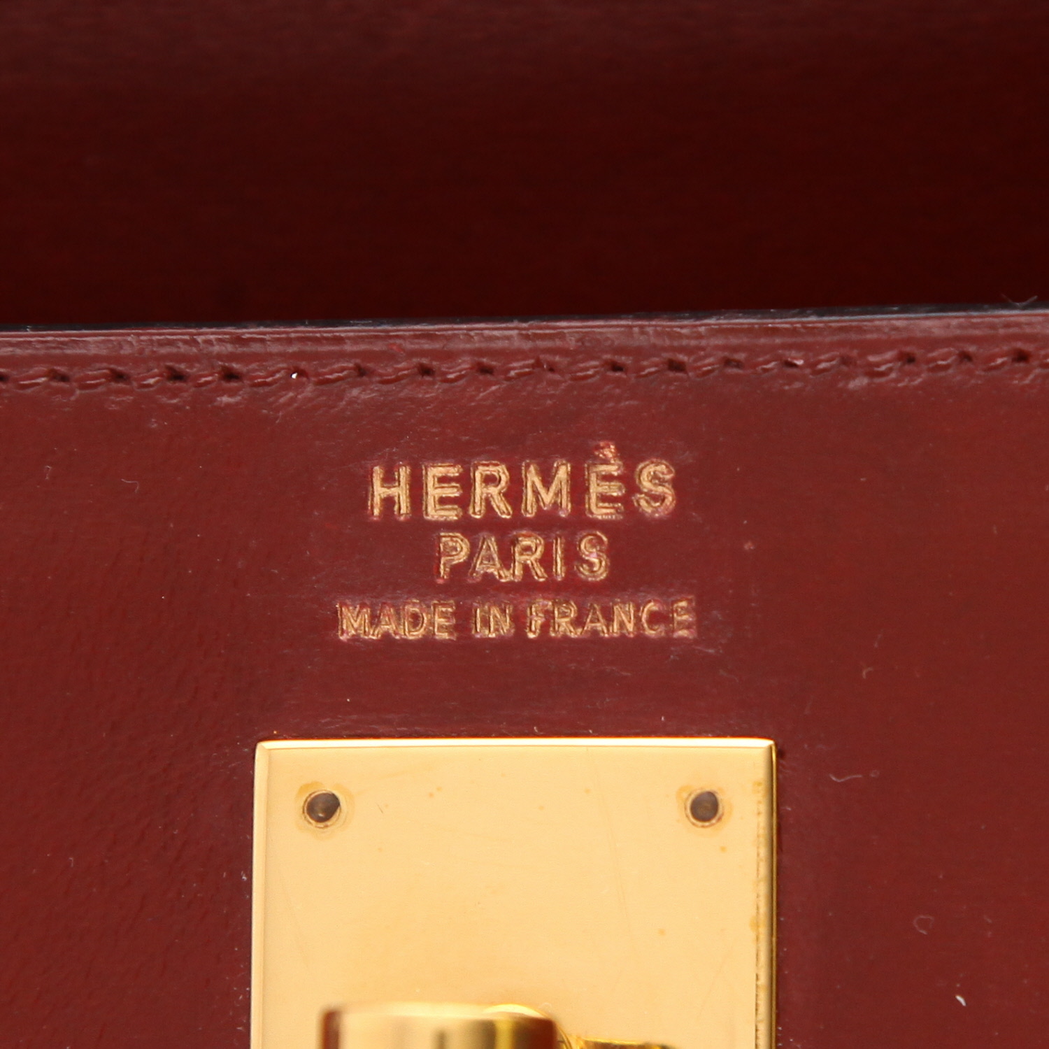 Borsa Hermès  Kelly 35 cm in pelle box rosso H - Detail D2