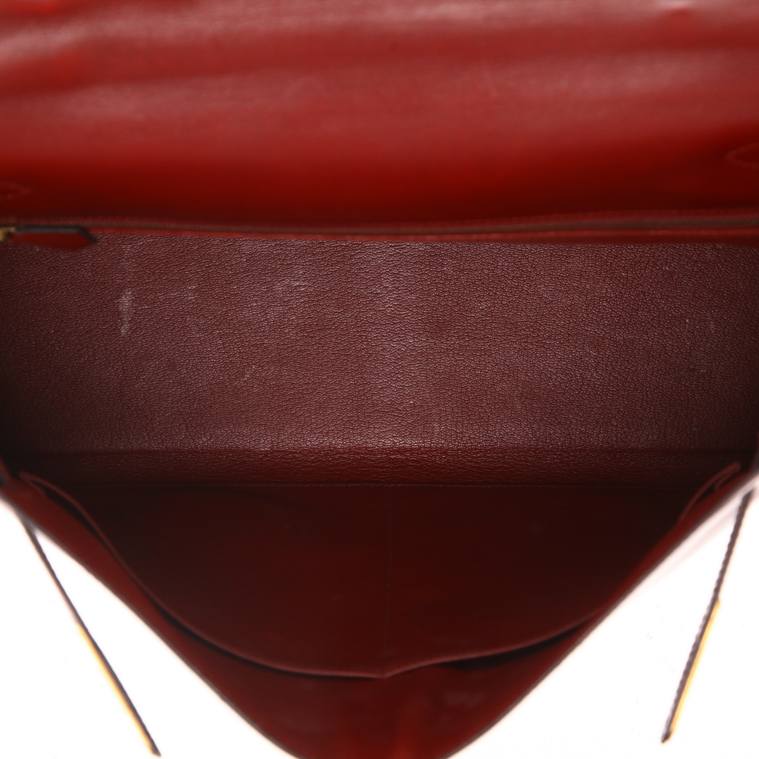 Hermès  Kelly 35 cm handbag  in red H box leather - Detail D3