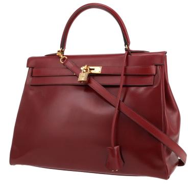 Borsa Hermès  Kelly 35 cm in pelle box rosso H