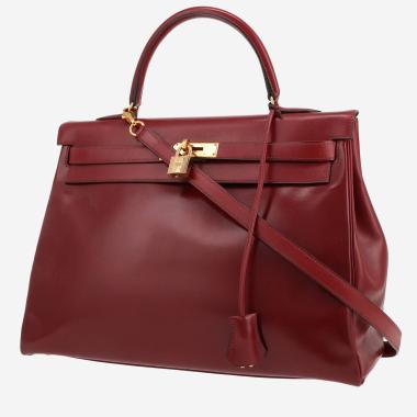 Sac à main Hermès  Kelly 35 cm en cuir box rouge H