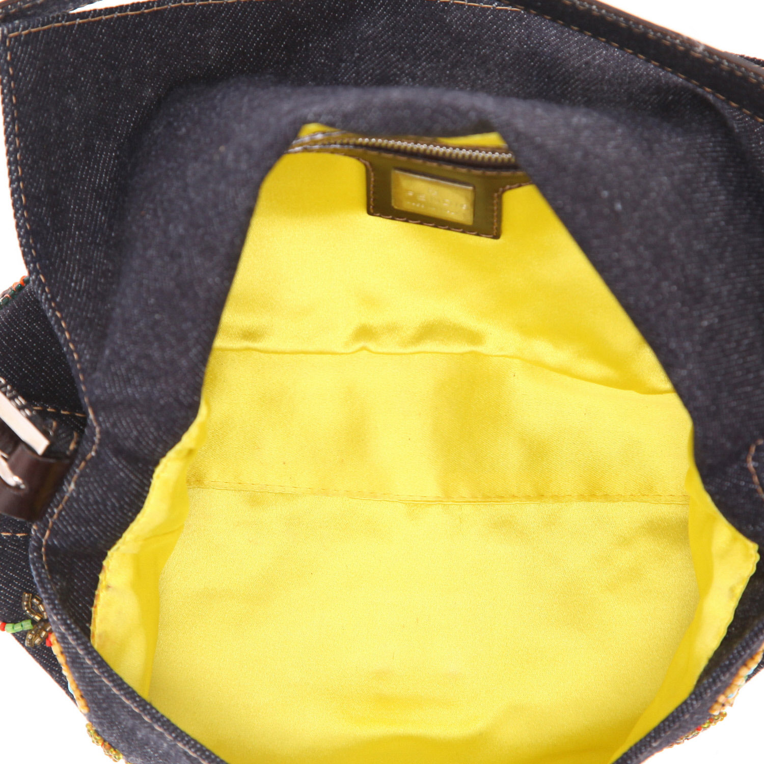 Sac à main Fendi  Baguette en toile denim bleue - Detail D3