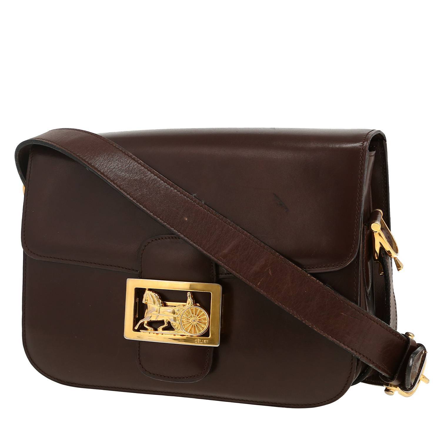 Borsa Celine  Vintage in pelle marrone - 00pp