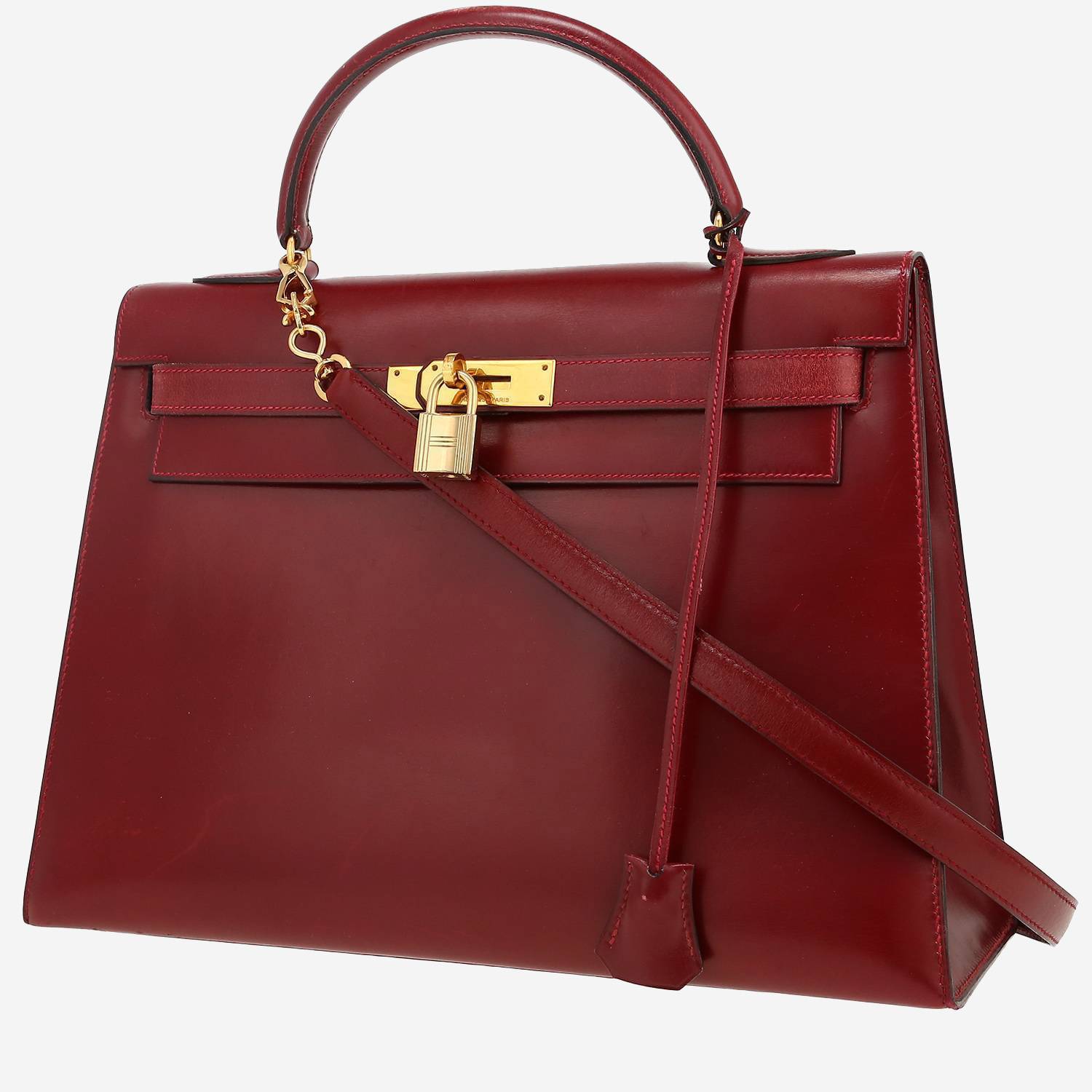 Sac à main Hermès  Kelly 32 cm en cuir box rouge H