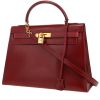 Hermès  Kelly 32 cm handbag  in red H box leather - 00pp thumbnail