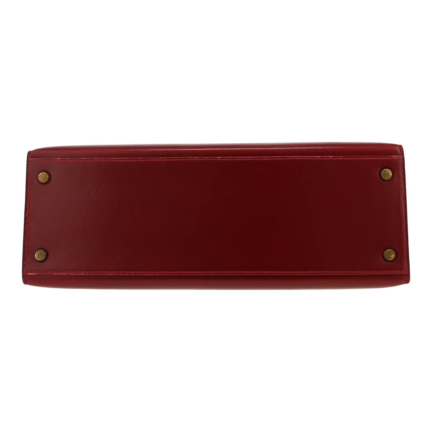 Hermès  Kelly 32 cm handbag  in red H box leather - Detail D1