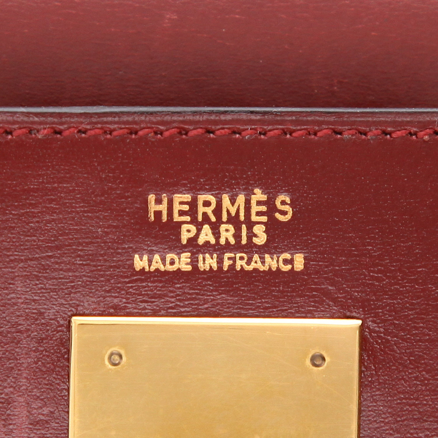 Bolso de mano Hermès  Kelly 32 cm en cuero box rojo H - Detail D2