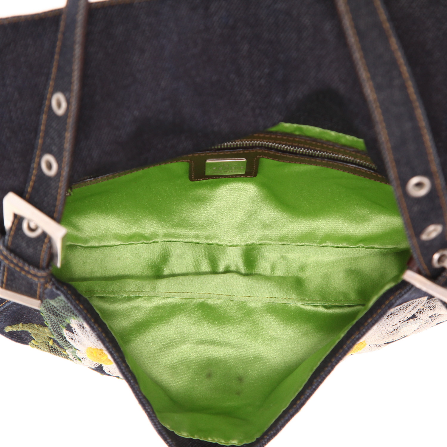 Sac à main Fendi Baguette en denim bleu - Detail D3