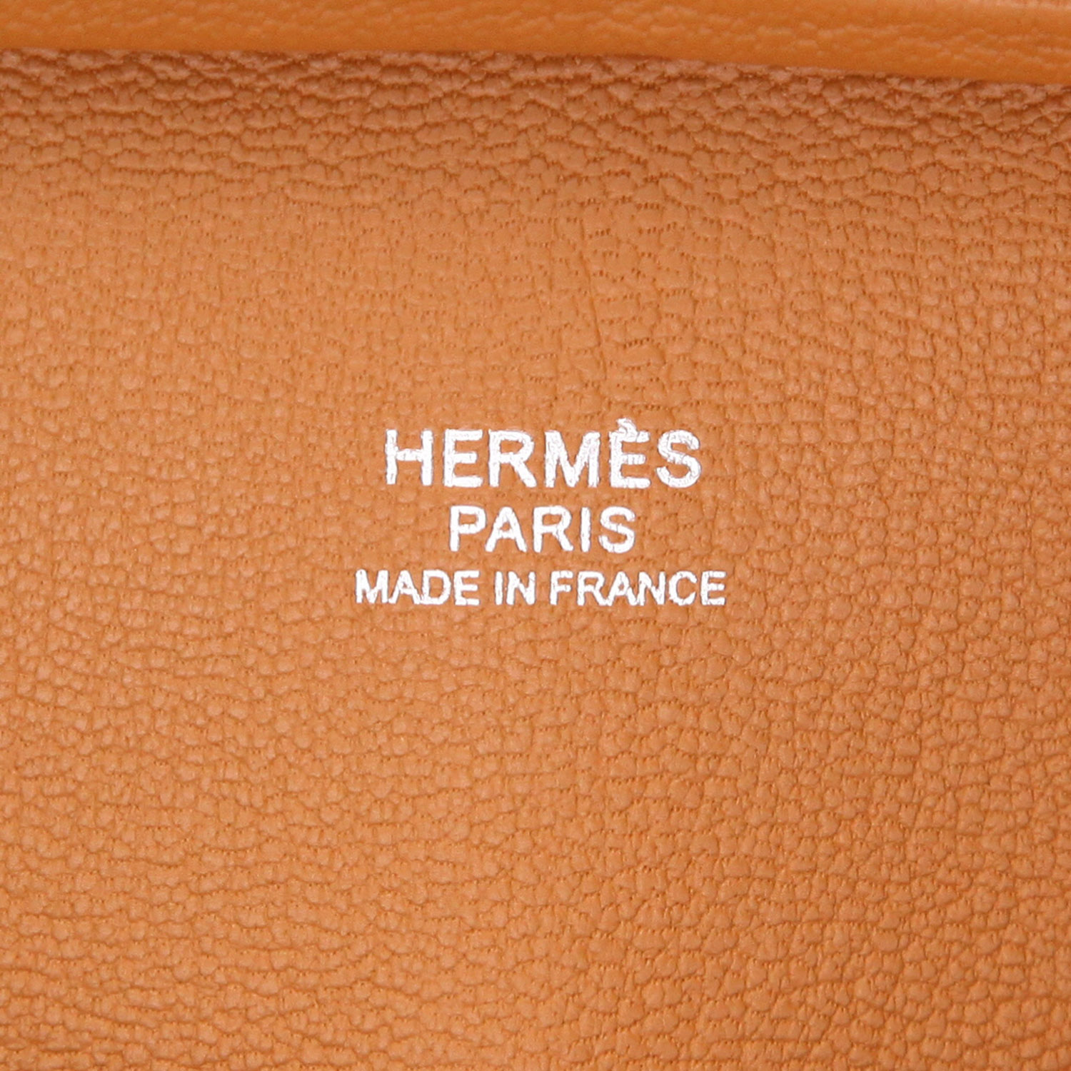 Borsa Hermès  Plume in vitello Evercolor marrone caramello - Detail D2